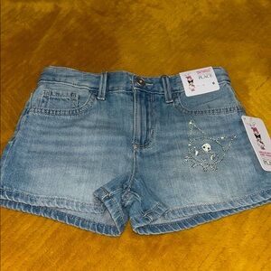 The Children's Place Light Blue Denim Shorts with Crystal kuromi Accent